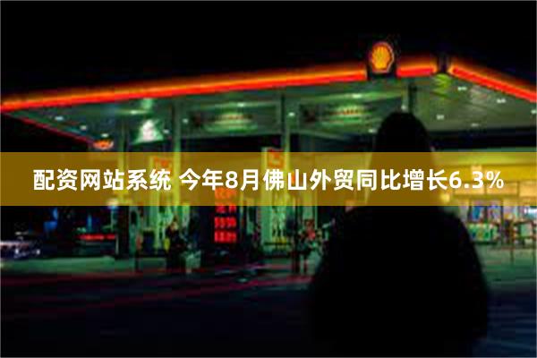 配资网站系统 今年8月佛山外贸同比增长6.3%