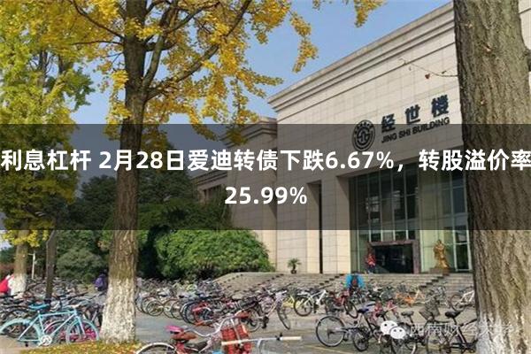 利息杠杆 2月28日爱迪转债下跌6.67%，转股溢价率25.99%