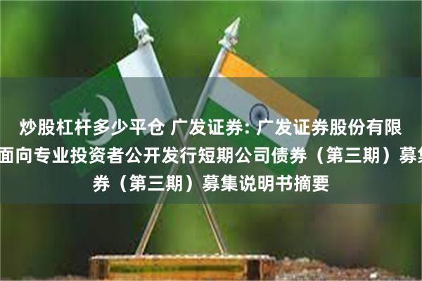 炒股杠杆多少平仓 广发证券: 广发证券股份有限公司2025年面向专业投资者公开发行短期公司债券（第三期）募集说明书摘要